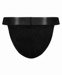 JUICY COUTURE SPRING SUMMER '22 COLLECTION BLACK RIB VELOUR BRIEF