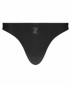 JUICY COUTURE BLACK DIAMANTE BANDEAU BIKINI SET SPRING SUMMER'22 COLLECTION