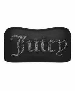 JUICY COUTURE BLACK DIAMANTE BANDEAU BIKINI SET SPRING SUMMER'22 COLLECTION