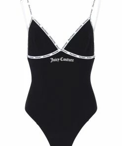 JUICY COUTURE BLACK ELASTIC TRIM BODYSUIT TOPS