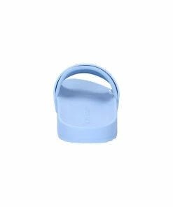 JUICY COUTURE SPRING SUMMER'22 COLLECTION POWDER BLUE EMBOSSED SLIDERS