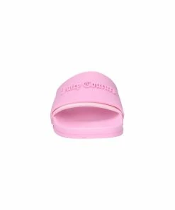 JUICY COUTURE PINK PETAL EMBOSSED SLIDERS