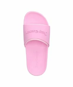 JUICY COUTURE PINK PETAL EMBOSSED SLIDERS