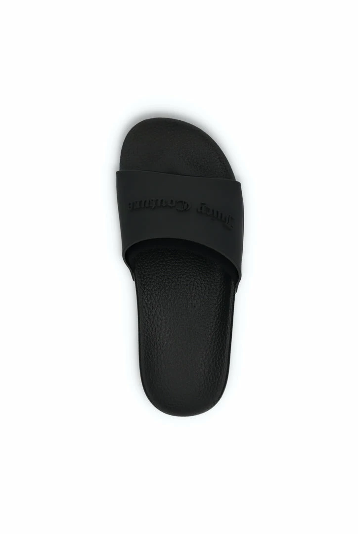 JUICY COUTURE BLACK EMBOSSED SLIDERS