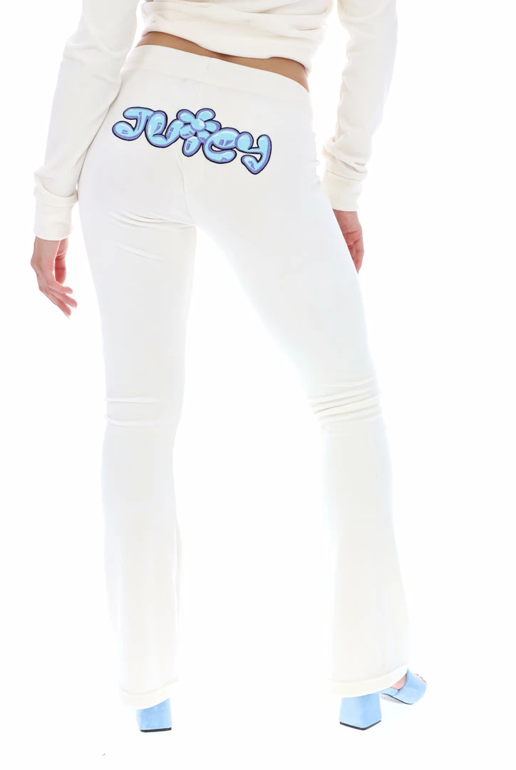 JUICY COUTURE SUGAR SWIZZLE JUICY BUBBLE LOW RISE FLARED JOGGER