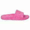 JUICY COUTURE FLURO PINK MONOGRAM JACQUARD TOWELLING SLIDERS