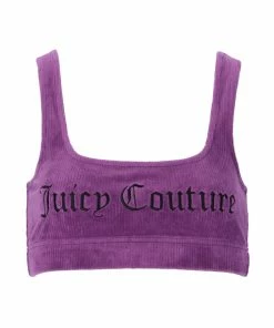 JUICY COUTURE TRACKSUITS PURPLE RIBBED VELOUR BRALETTE