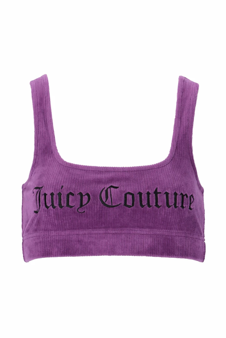 JUICY COUTURE TRACKSUITS PURPLE RIBBED VELOUR BRALETTE