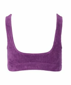 JUICY COUTURE TRACKSUITS PURPLE RIBBED VELOUR BRALETTE