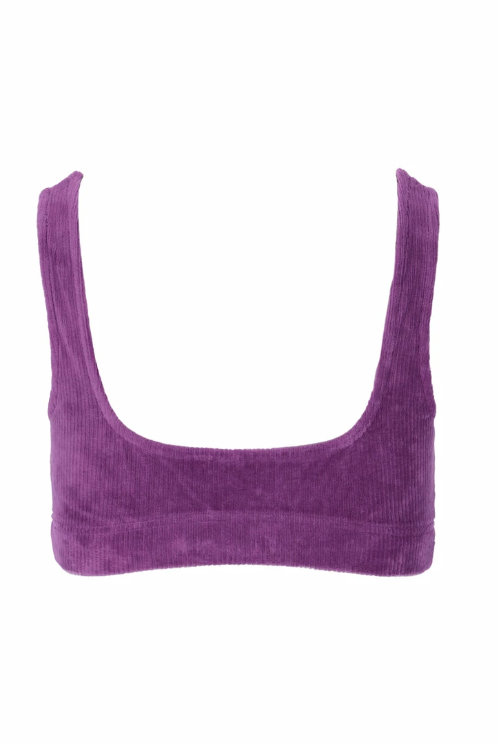 JUICY COUTURE TRACKSUITS PURPLE RIBBED VELOUR BRALETTE
