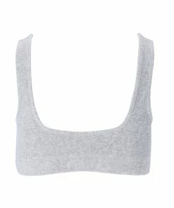 JUICY COUTURE SILVER MARL RIBBED VELOUR LOUNGE BRALETTE
