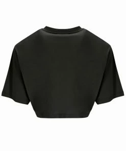 JUICY COUTURE BLACK LOGO CROPPED T-SHIRT