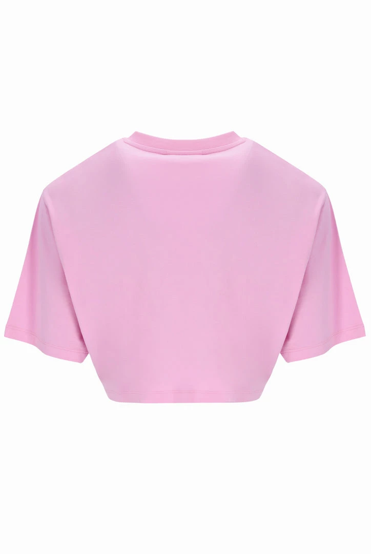 JUICY COUTURE PINK PETAL LOGO CROPPED T-SHIRT