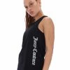 JUICY COUTURE TOPS BLACK SINGLE JERSEY TANK TOP
