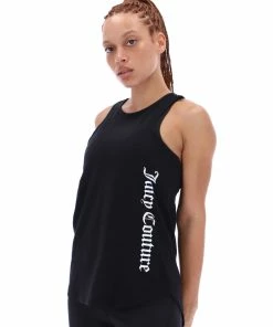 JUICY COUTURE TOPS BLACK SINGLE JERSEY TANK TOP