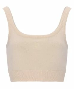 JUICY COUTURE WARM TAUPE CASHMERE BLEND CROP TOP TOPS