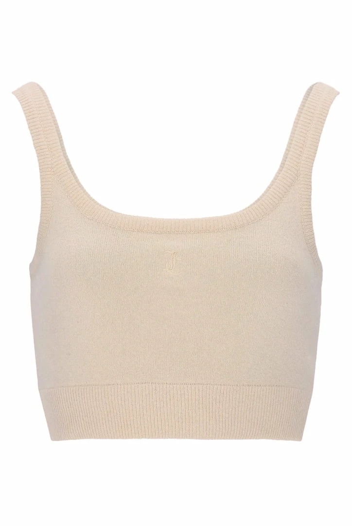 JUICY COUTURE WARM TAUPE CASHMERE BLEND CROP TOP TOPS