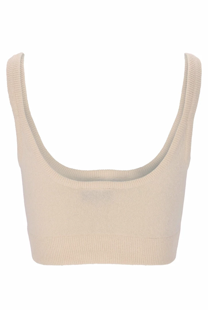 JUICY COUTURE WARM TAUPE CASHMERE BLEND CROP TOP TOPS
