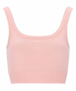 JUICY COUTURE TOPS PALE PINK CASHMERE BLEND CROP TOP