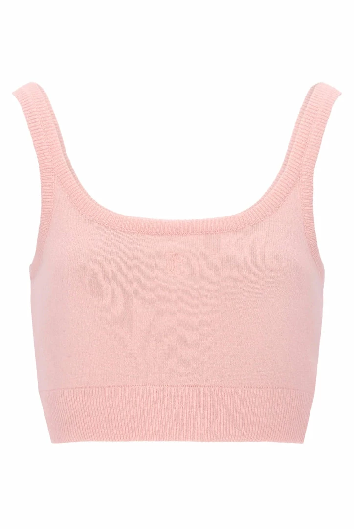 JUICY COUTURE TOPS PALE PINK CASHMERE BLEND CROP TOP