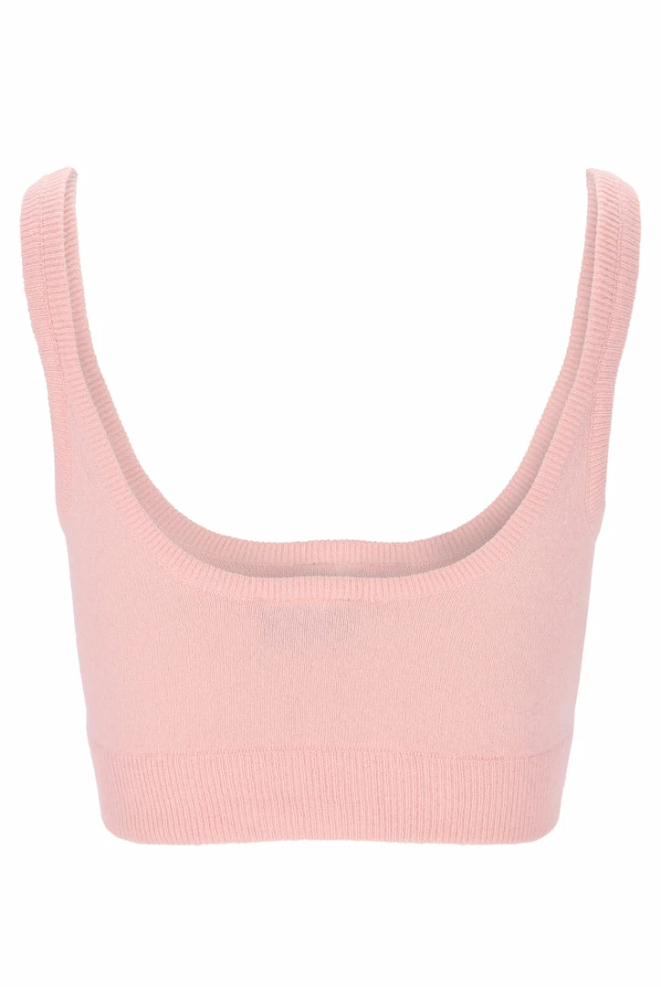 JUICY COUTURE TOPS PALE PINK CASHMERE BLEND CROP TOP