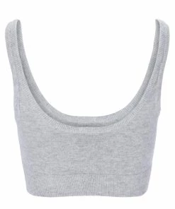 JUICY COUTURE SILVER MARL CASHMERE BLEND CROP TOP TOPS