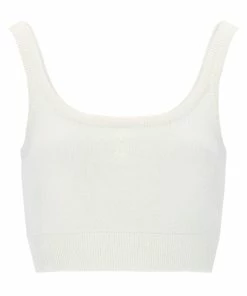JUICY COUTURE CREAM CASHMERE BLEND CROP TOP TOPS