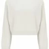 JUICY COUTURE CREAM CASHMERE BLEND KNITTED CREW