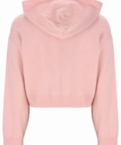 JUICY COUTURE PALE PINK CASHMERE BLEND KNITTED HOODIE HOODIES & TRACK TOPS