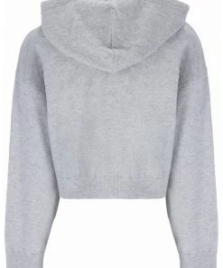 JUICY COUTURE SILVER MARL CASHMERE BLEND KNITTED HOODIE