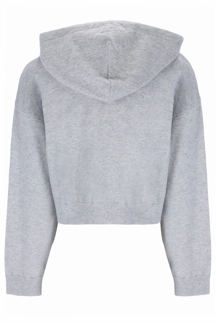 JUICY COUTURE SILVER MARL CASHMERE BLEND KNITTED HOODIE