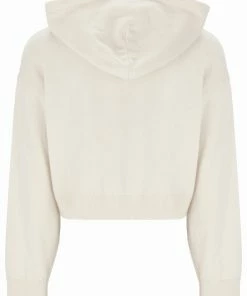 JUICY COUTURE HOODIES & TRACK TOPS CREAM CASHMERE BLEND KNITTED HOODIE