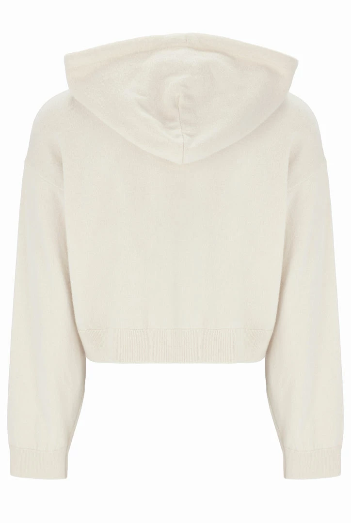 JUICY COUTURE HOODIES & TRACK TOPS CREAM CASHMERE BLEND KNITTED HOODIE