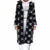 JUICY COUTURE BLACK FAUX FUR MONOGRAM COAT