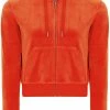 JUICY COUTURE ORANGE CLASSIC VELOUR ROBERTSON HOODIE SPRING SUMMER '22 COLLECTION
