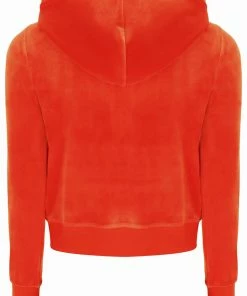 JUICY COUTURE ORANGE CLASSIC VELOUR ROBERTSON HOODIE SPRING SUMMER '22 COLLECTION
