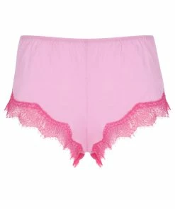 JUICY COUTURE PINK PETAL SATIN LACE SHORT