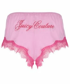 JUICY COUTURE PINK PETAL SATIN LACE SHORT