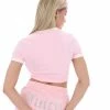 JUICY COUTURE ALMOND BLOSSOM CONTRAST VELOUR DIAMANTE TRACK SHORTS
