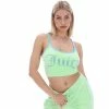 JUICY COUTURE MINT CONTRAST STRAP VELOUR DIAMANTE CROP TOP NEW IN