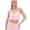 JUICY COUTURE ALMOND BLOSSOM CONTRAST STRAP VELOUR DIAMANTE CROP TOP NEW IN