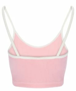 JUICY COUTURE ALMOND BLOSSOM CONTRAST STRAP VELOUR DIAMANTE CROP TOP NEW IN