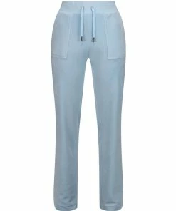 JUICY COUTURE TRACKSUITS COOL BLUE CLASSIC VELOUR DEL RAY POCKETED BOTTOMS