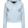 JUICY COUTURE COOL BLUE CLASSIC VELOUR ROBERTSON HOODIE