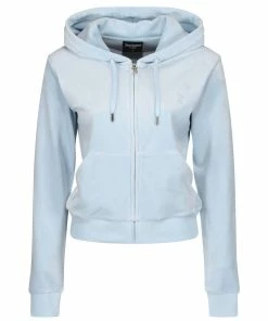 JUICY COUTURE COOL BLUE CLASSIC VELOUR ROBERTSON HOODIE