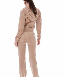JUICY COUTURE TRACKSUITS WARM TAUPE LUXE VELOUR DEL RAY POCKETED BOTTOMS