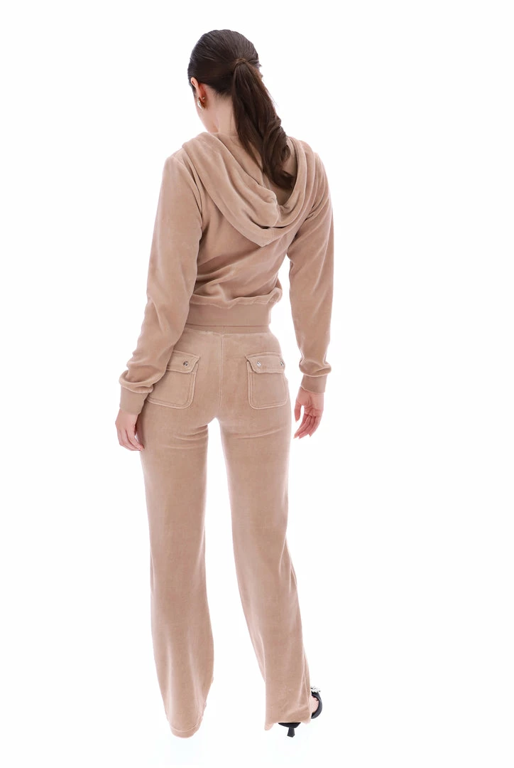 JUICY COUTURE TRACKSUITS WARM TAUPE LUXE VELOUR DEL RAY POCKETED BOTTOMS