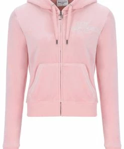 JUICY COUTURE TRACKSUITS ALMOND BLOSSOM ANNIVERSARY CREST ZIP THROUGH HOODIE
