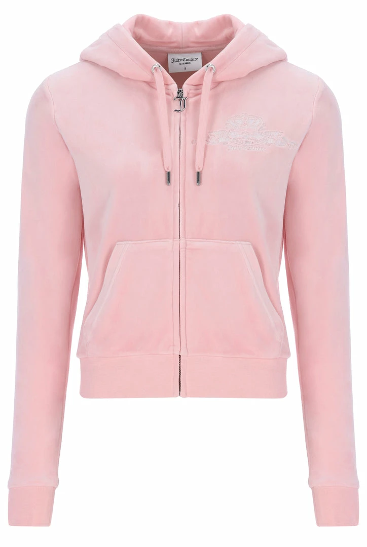 JUICY COUTURE TRACKSUITS ALMOND BLOSSOM ANNIVERSARY CREST ZIP THROUGH HOODIE