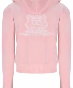 JUICY COUTURE TRACKSUITS ALMOND BLOSSOM ANNIVERSARY CREST ZIP THROUGH HOODIE